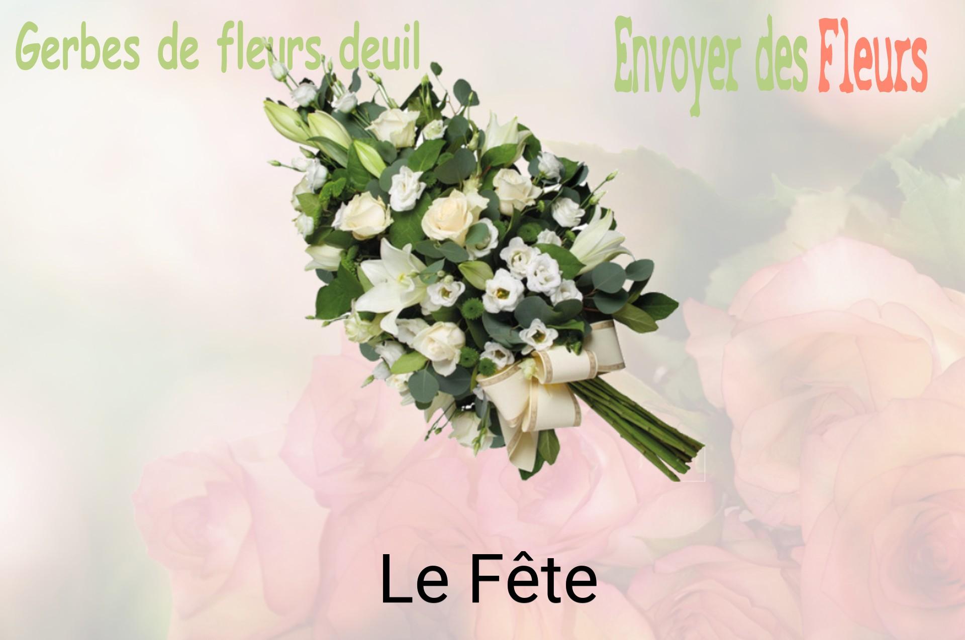 Gerbe de fleurs de deuil livrée à Le Fête